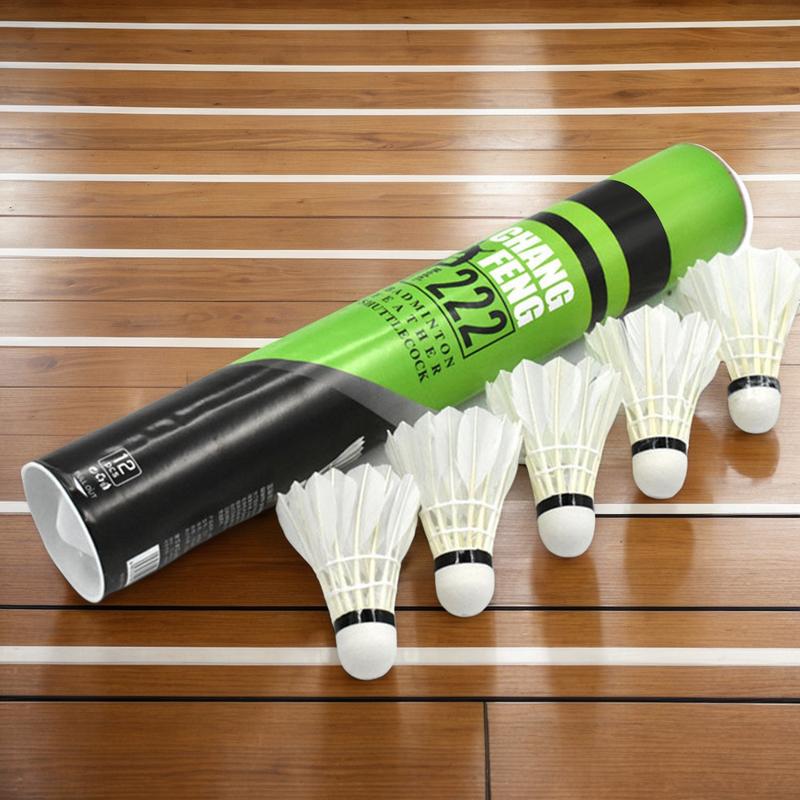 Feather Shuttlecock - 12PC Volantes de Badminton Duráveis de